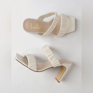 Lulus Cloyaa Off White High Heel Sandals - Size 8